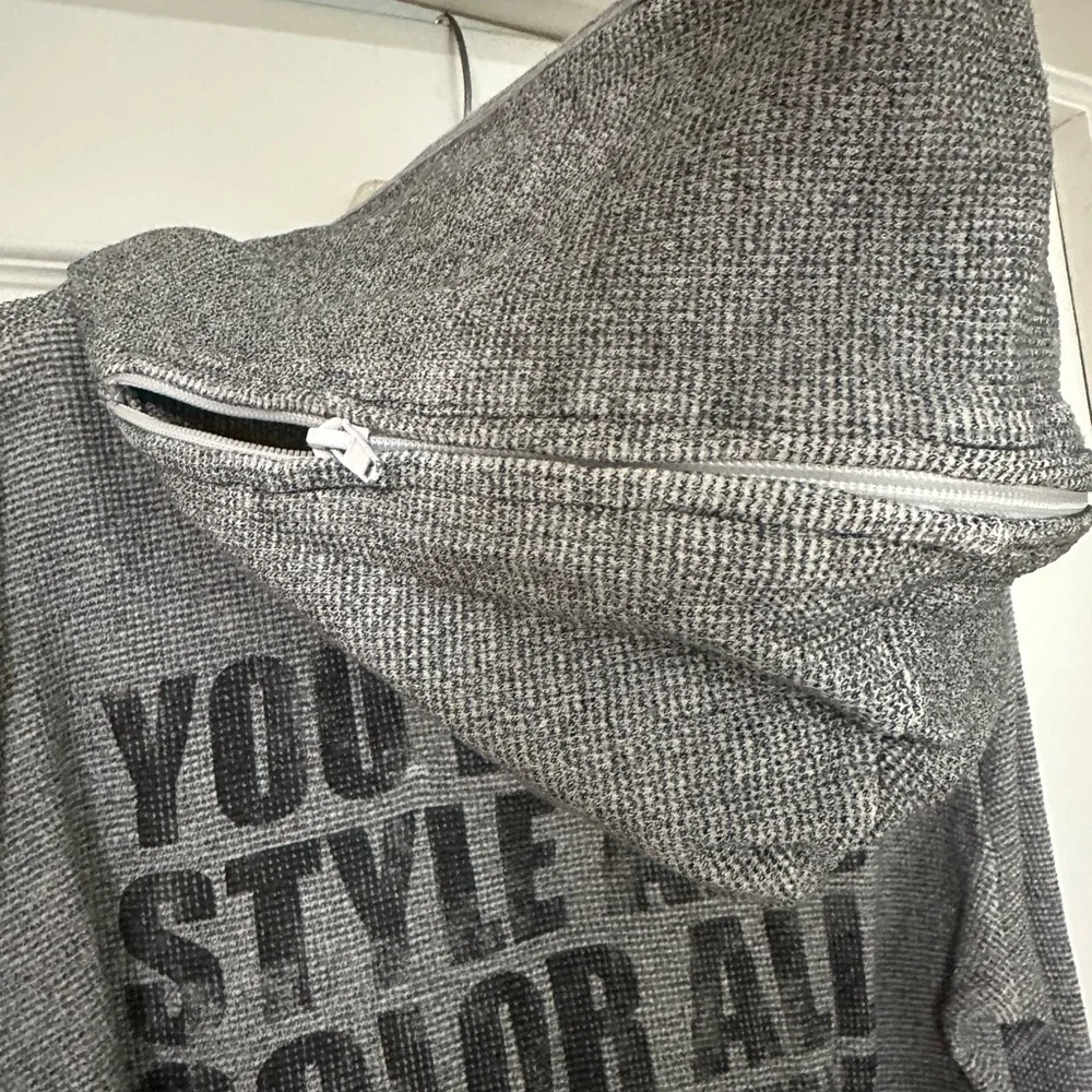 Harajuku Lovers Gray Waffle Hoodie Sz M - Picture 6 of 10